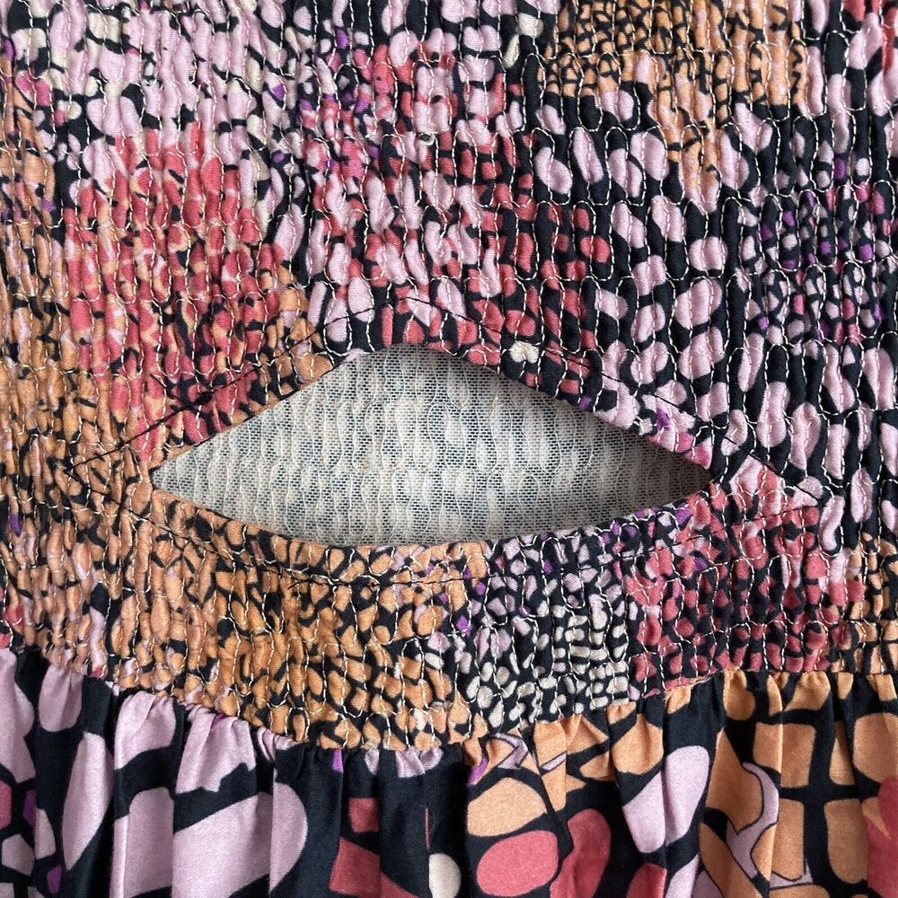 Anthropologie Geisha Designs Smocked Maxi Dress Size XS Cut Out Front - Picture 5 of 13